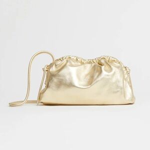 NWT Mansur Gavriel Mini Cloud Clutch Bag Gold